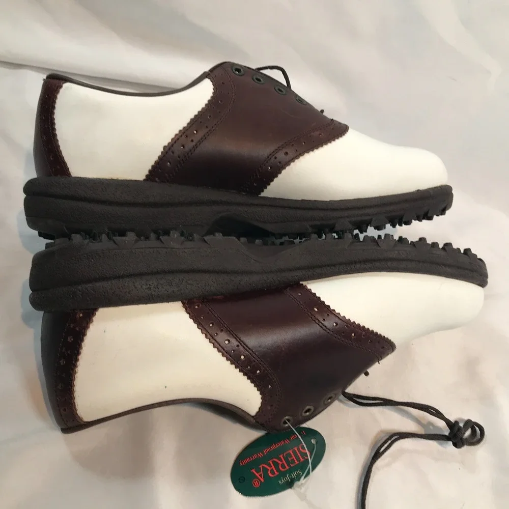 FootJoy Golf Sierra Brown/White Leather Soft Joys Womens US 7.5M EU 38 UK 5.5‎
